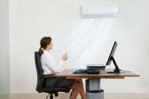 Woman Turns On Ductless System